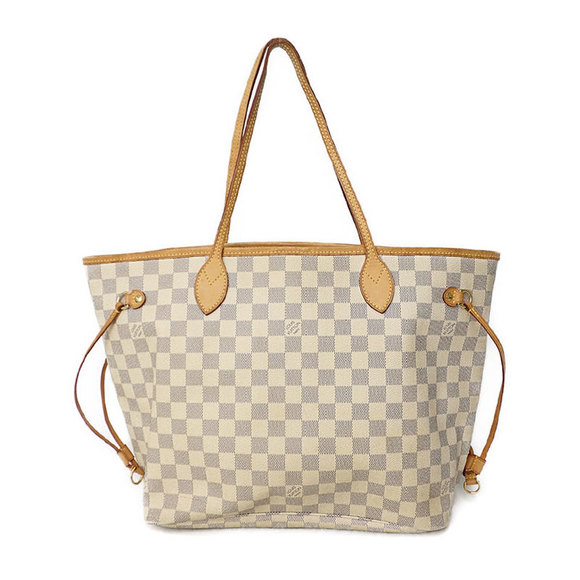 Louis Vuitton White MM Azur Neverfull Bag Tote Damier - Picture 1 of 8